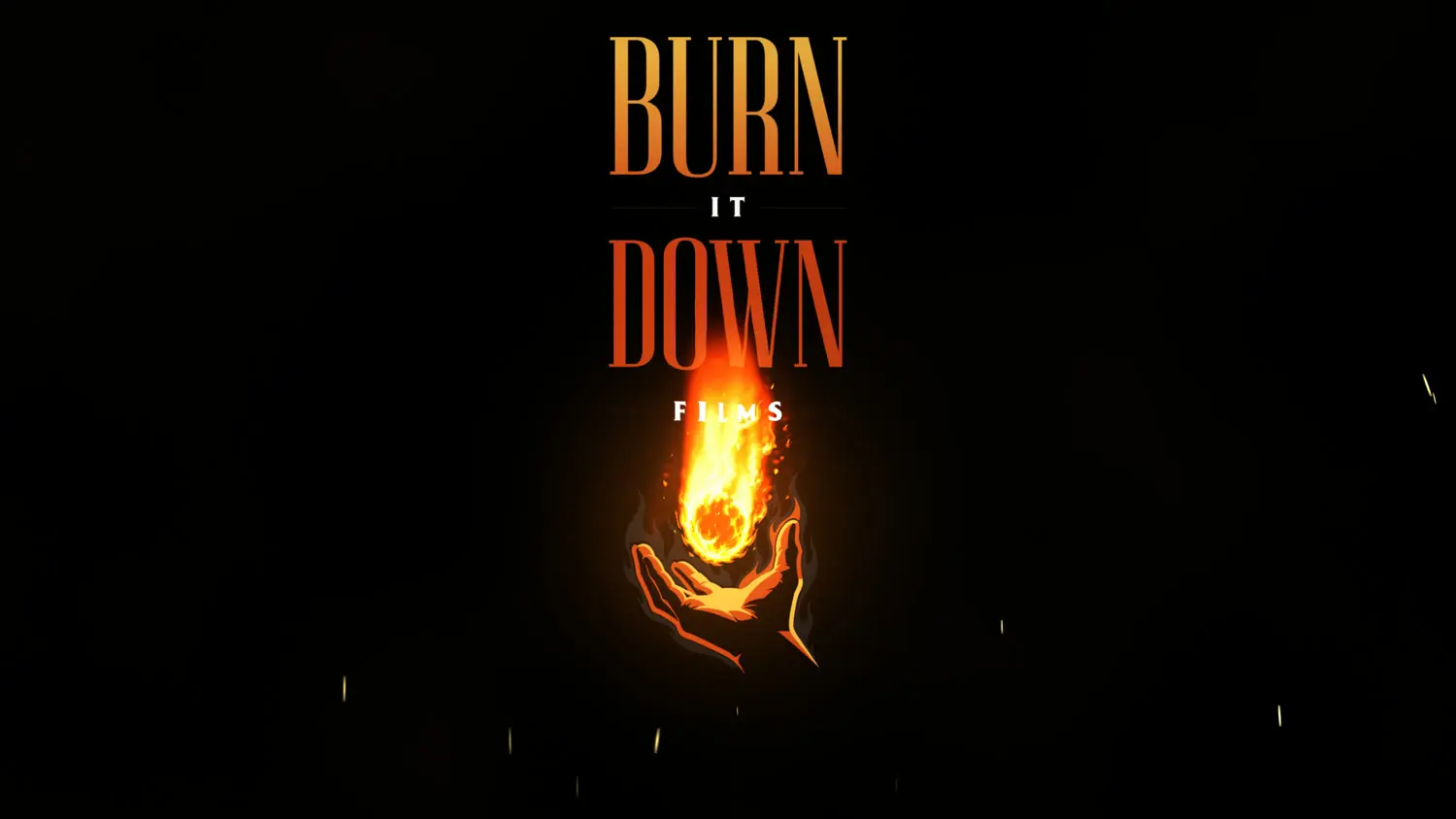 The fireball burning in the hand, the floor gone dark