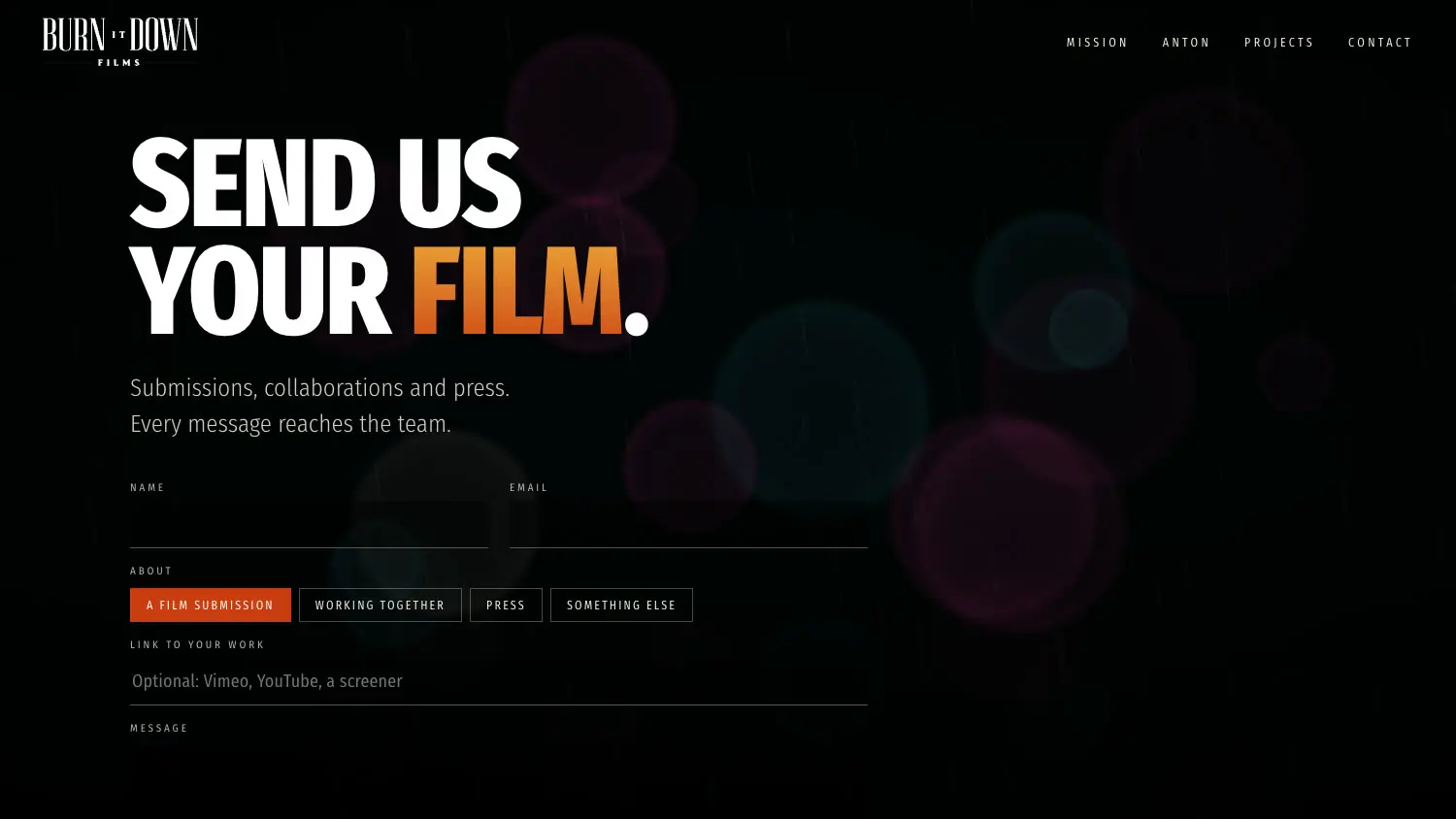 Send us your film: the contact form