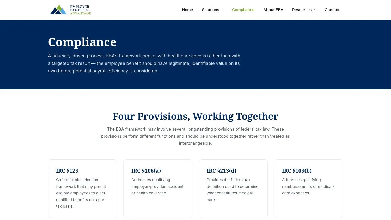 Compliance — four provisions working together
