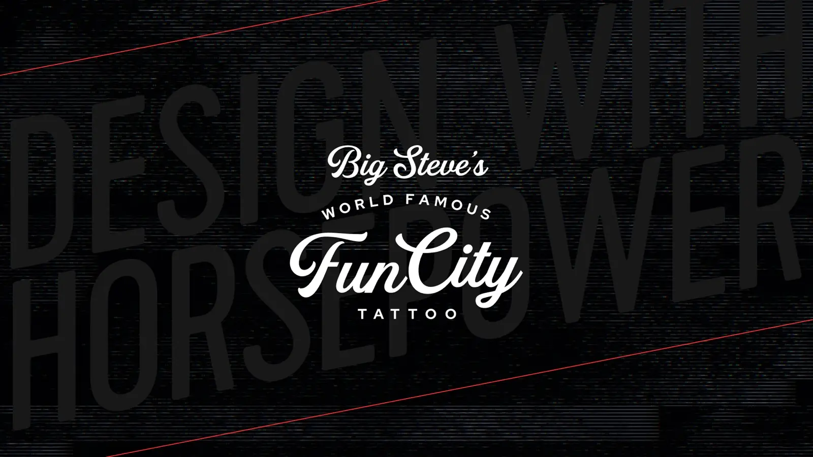 Fun City Tattoo website design, wide layout view