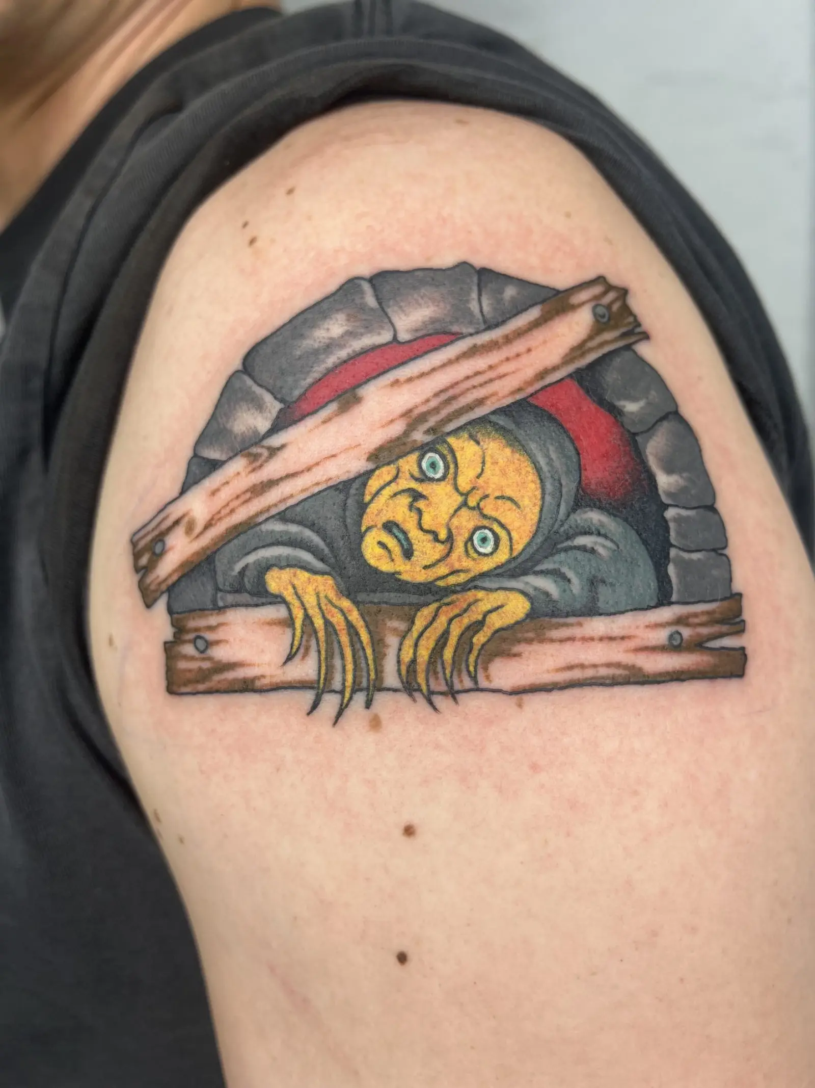Color traditional piece by a Fun City Tattoo artist