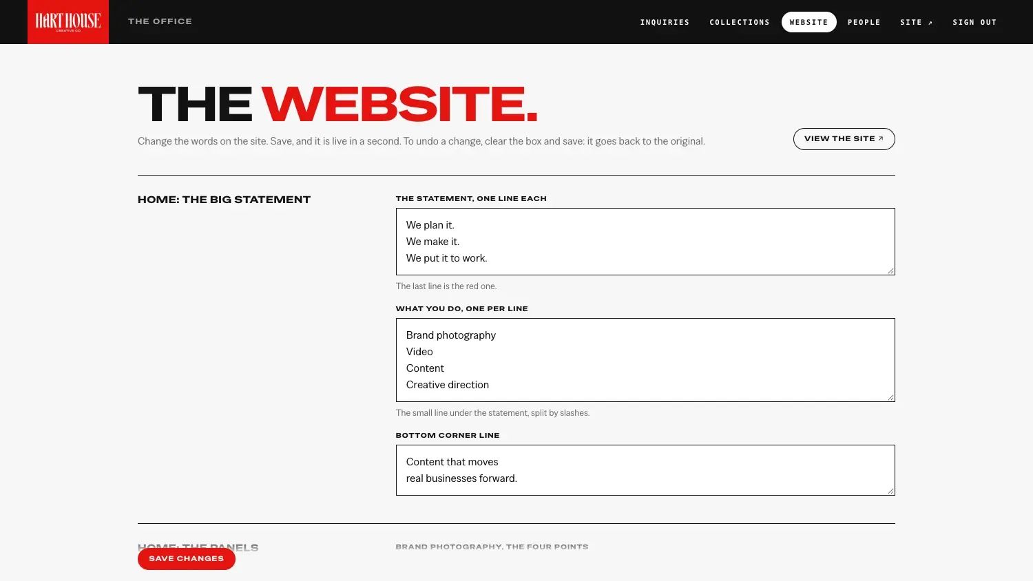 The office: the words on the website, live the second they are saved
