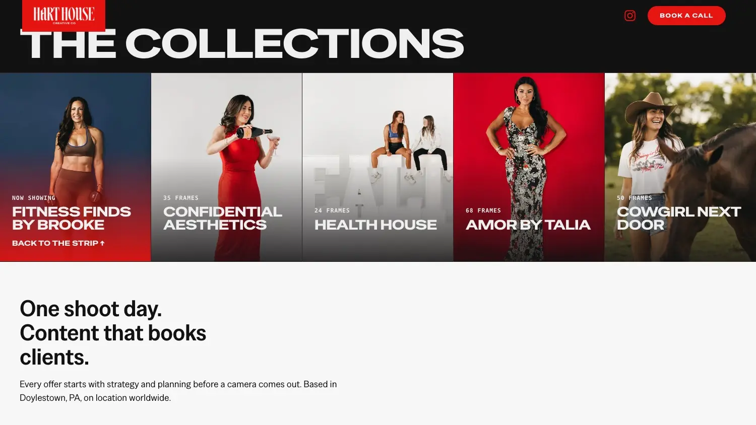 The collections — every shoot one click from the strip