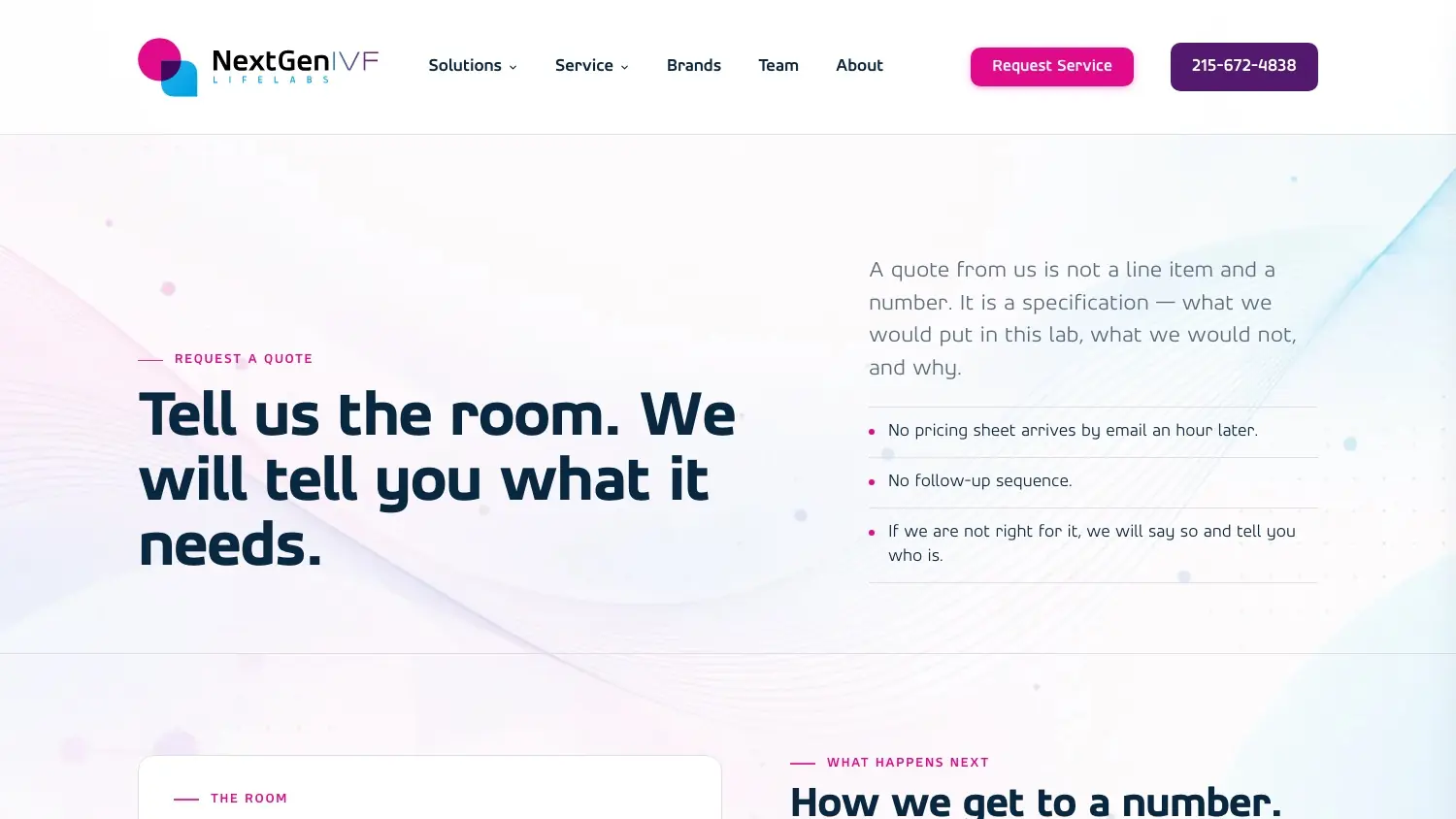 Request a quote — tell us the room, we will tell you what it needs