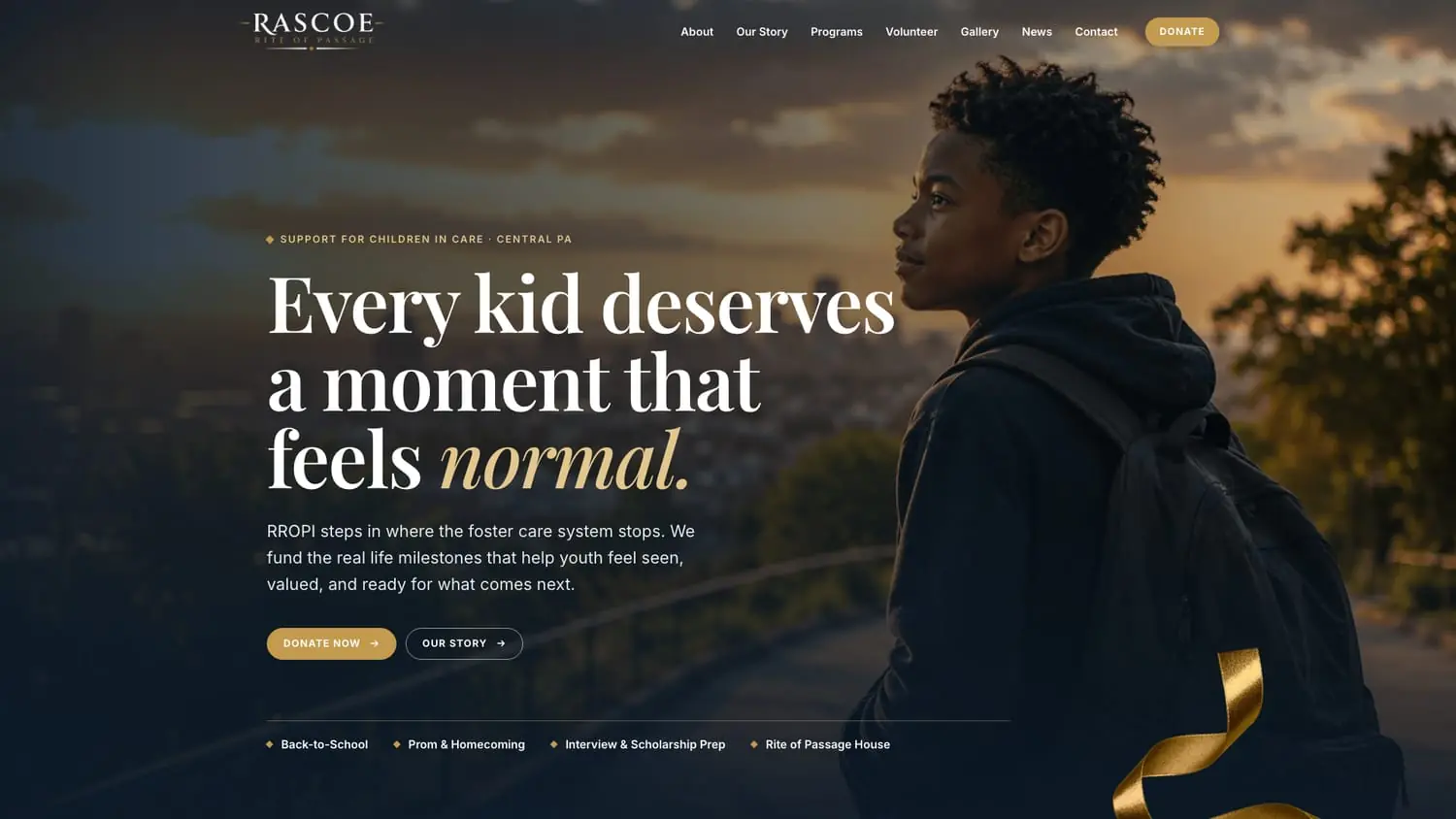 Every kid deserves a moment that feels normal: the RROPI home page