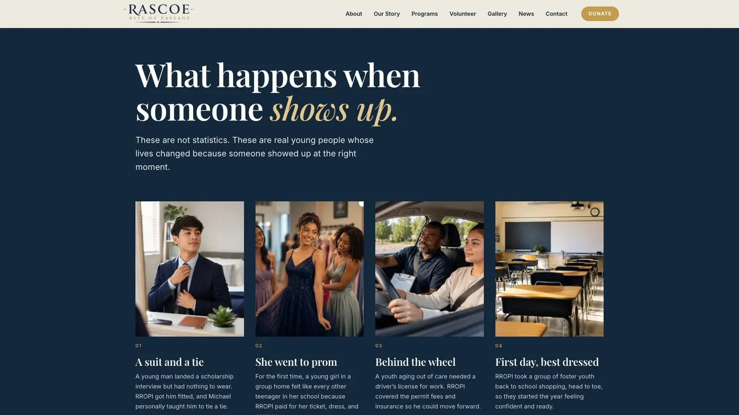 What happens when someone shows up: four true stories