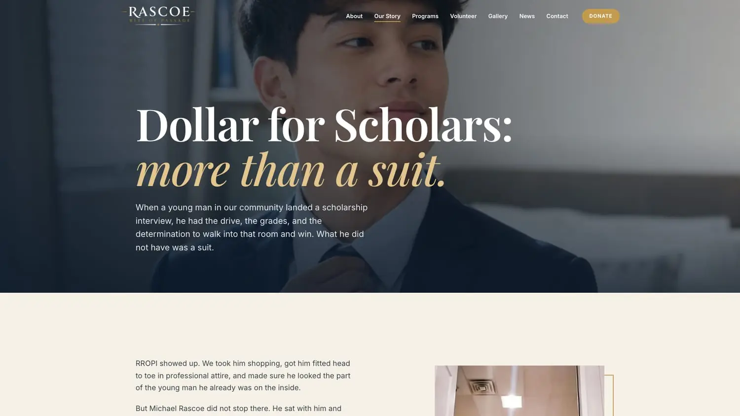 Dollar for Scholars: more than a suit