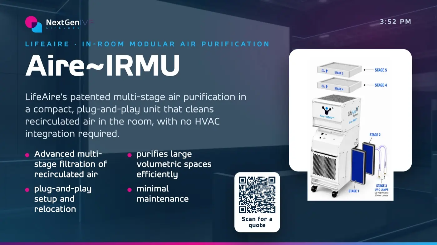 Aire~IRMU product booth screen