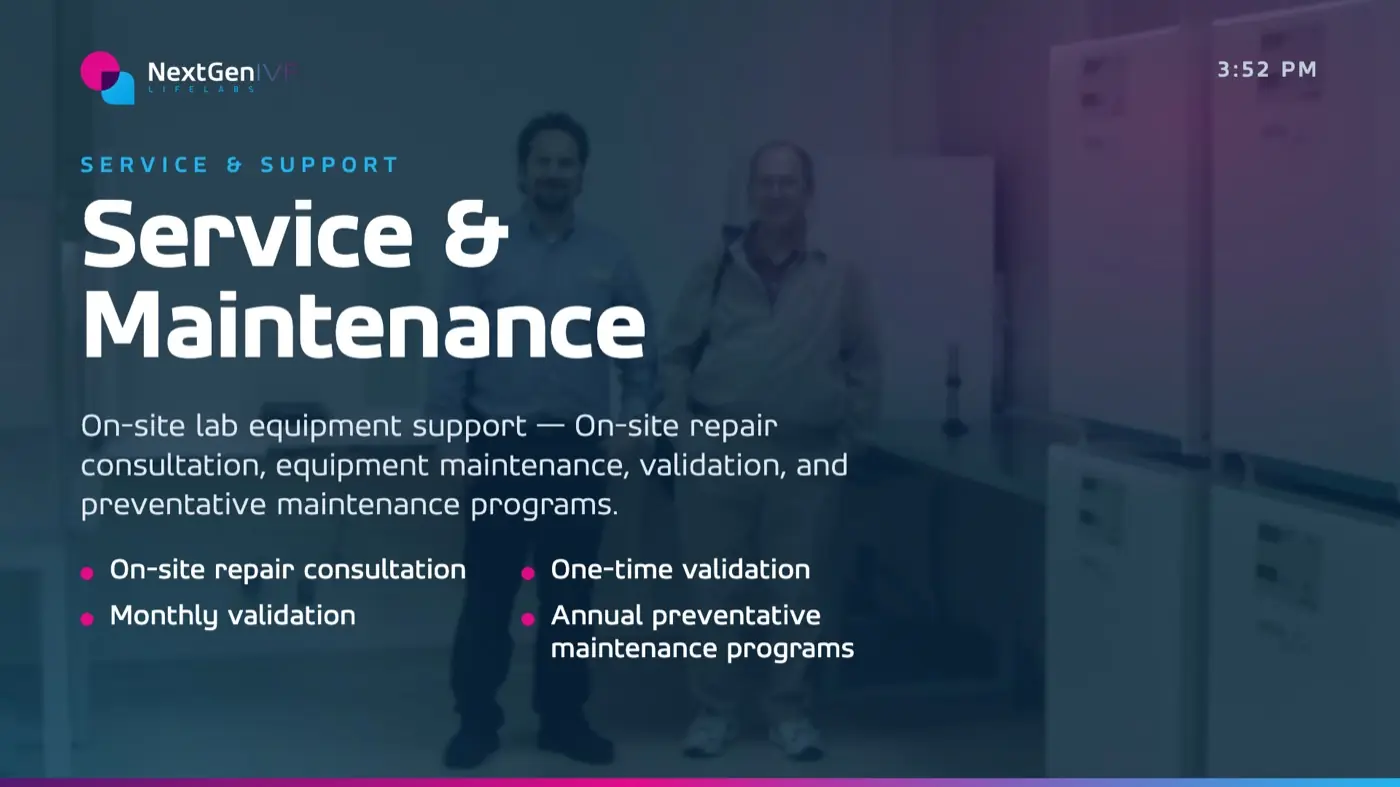 Service and maintenance booth screen